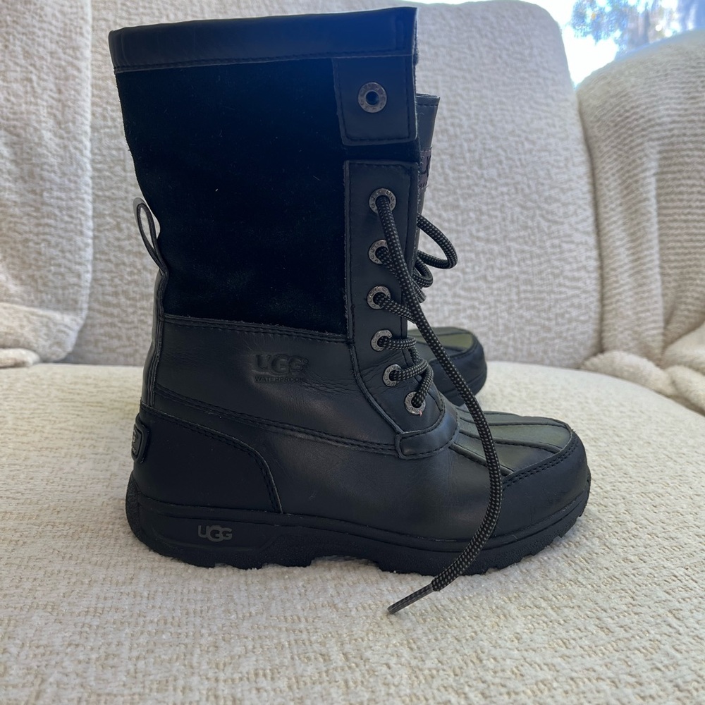 UGG waterproof Kids Black Boots size 2